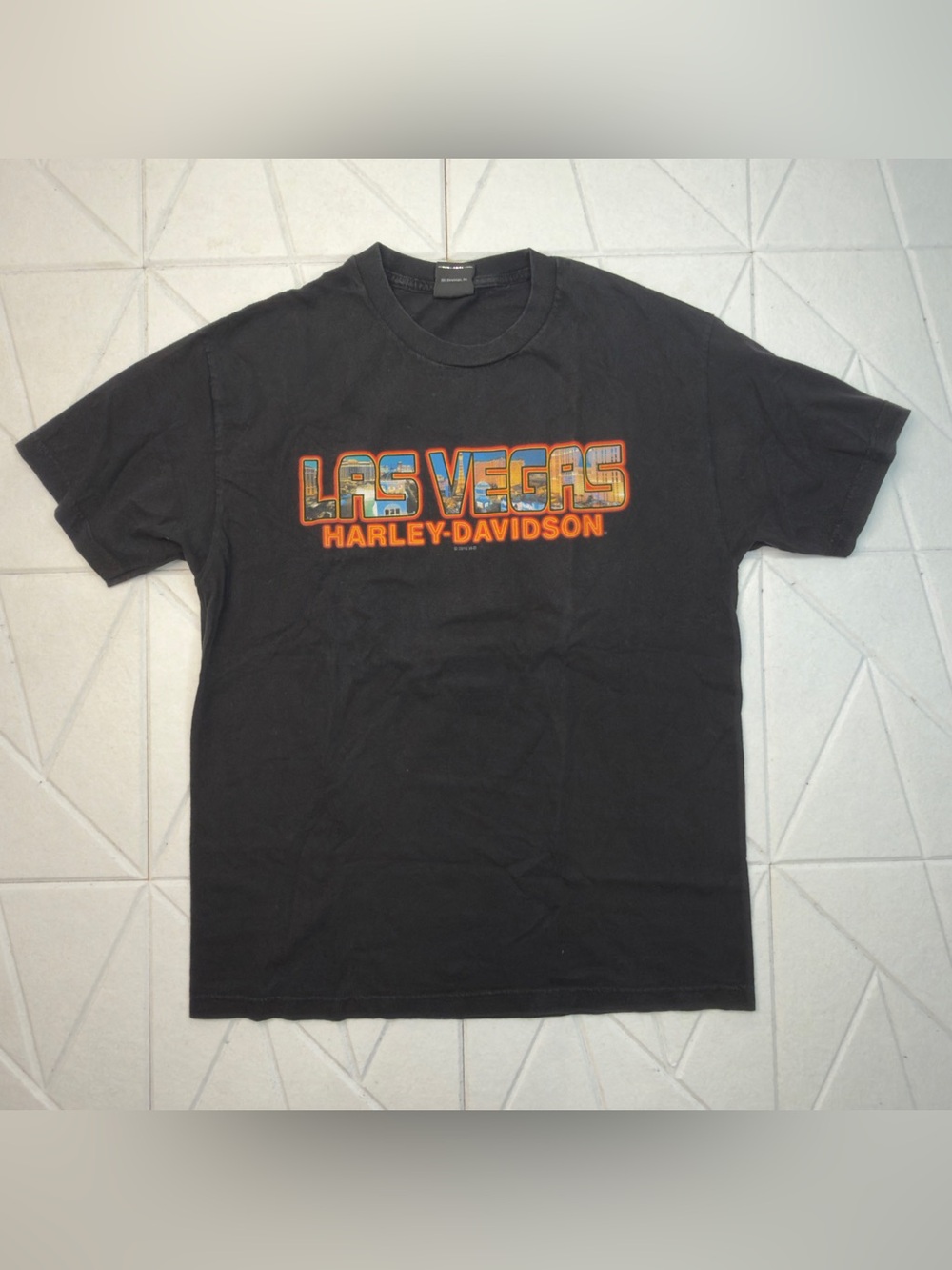 Vintage Harley Davidson Las Vegas T Shirt Large Black RK Stratman 2016 Graphic